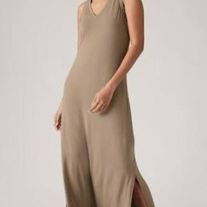 Athleta Taupe Sleeveless Maxi Dress